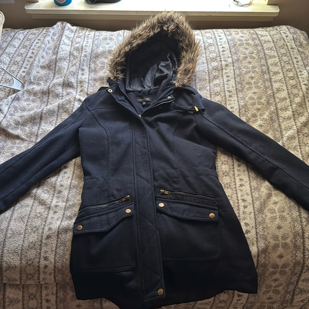 Navy blue pea coat